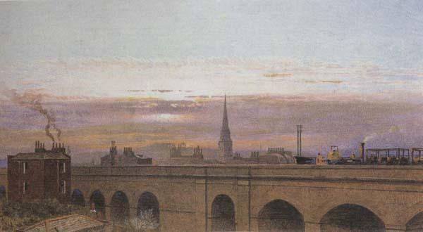 Henry George Hine,RI Railway Line at Camden Town (mk46) oil painting image